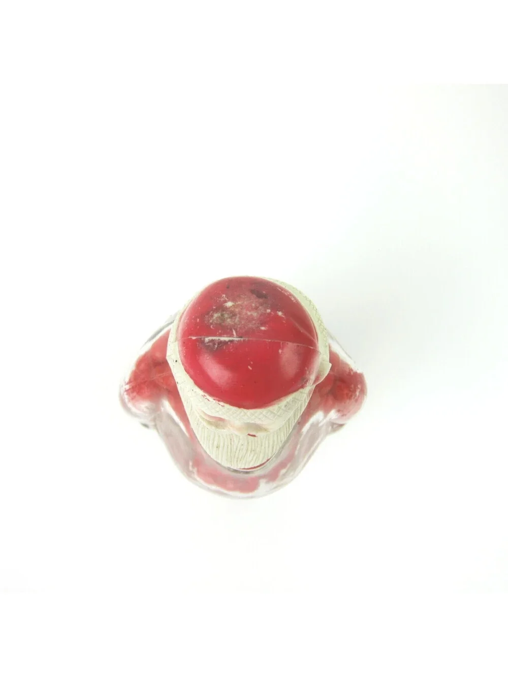 Vintage Christmas Santa Claus Glass Bottle Candy Container JH Millstein 1940-50s